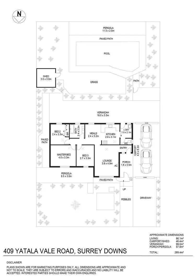 Floorplan of Homely house listing, 409 Yatala Vale Road, Surrey Downs SA 5126