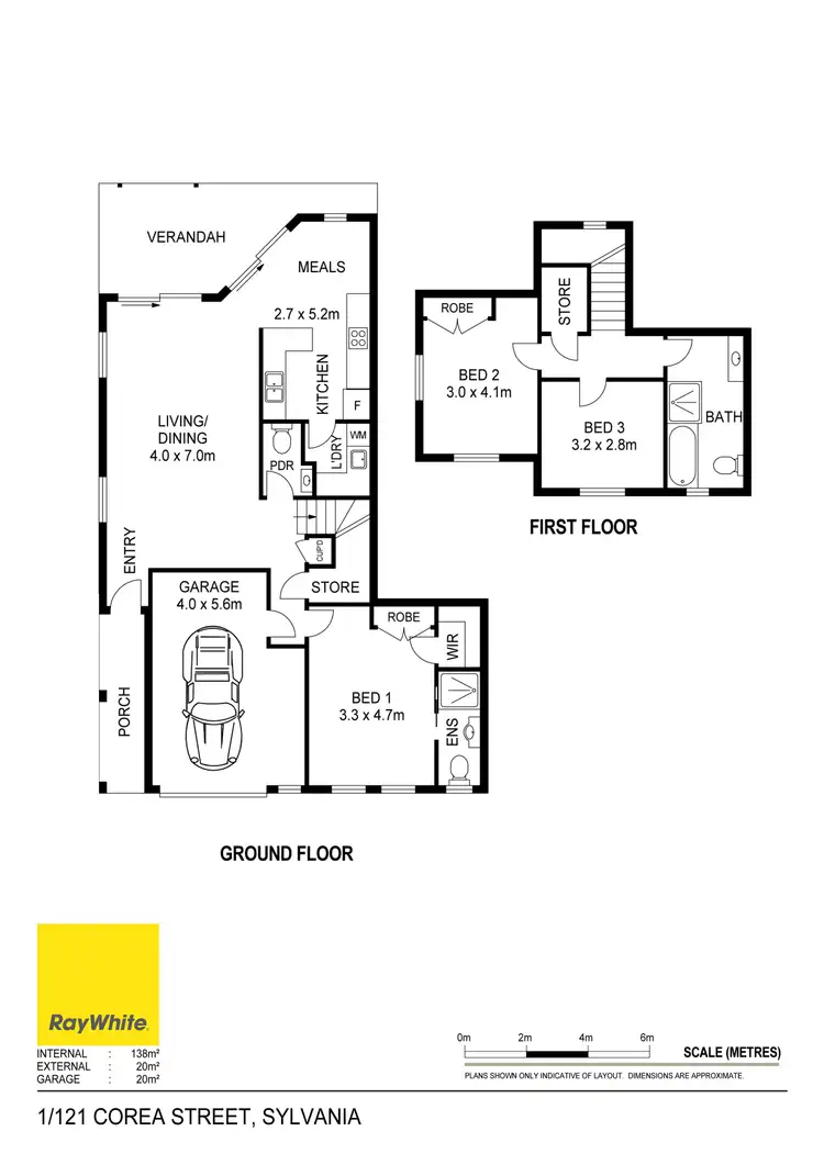 Floorplan of Homely semi-detached listing, 1/121 Corea Street, Sylvania NSW 2224