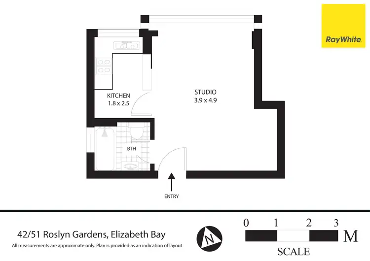 Floorplan of Homely studio listing, 42/51 Roslyn Gardens, Elizabeth Bay NSW 2011