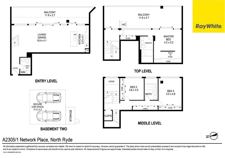 Floorplan of Homely unit listing, A2305/1 Network Place, North Ryde NSW 2113