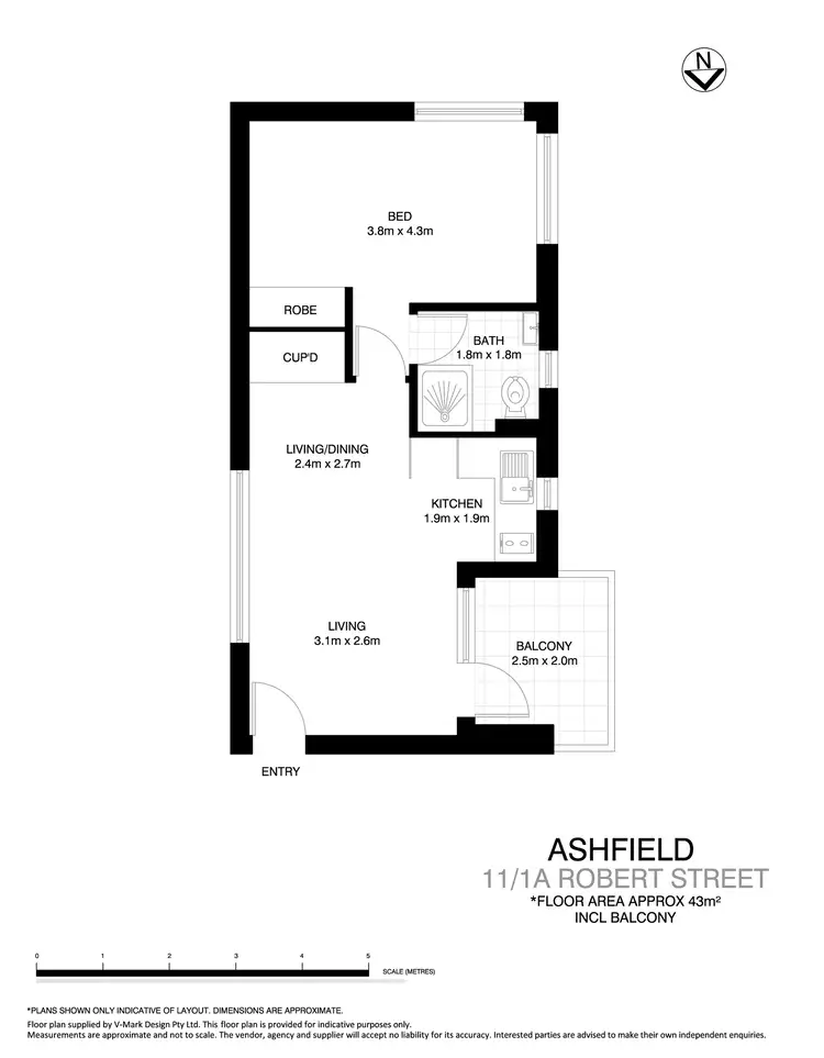 Floorplan of Homely apartment listing, 11/1a Robert Street, Ashfield NSW 2131