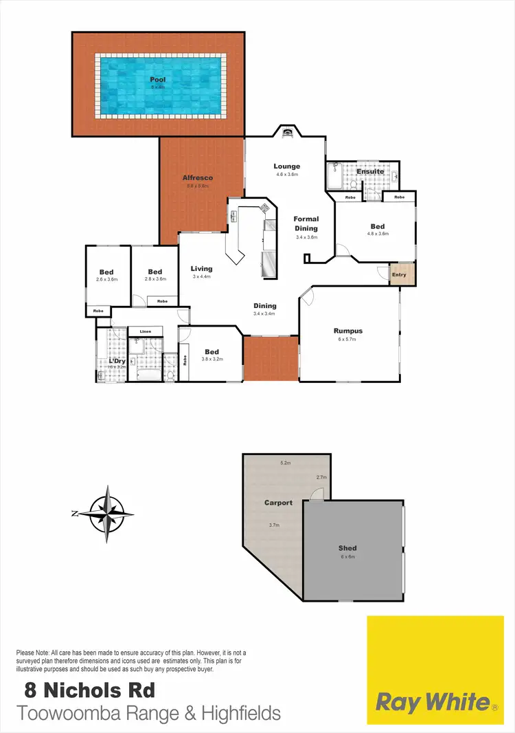 Floorplan of Homely house listing, 8 Nichols Road, Highfields QLD 4352
