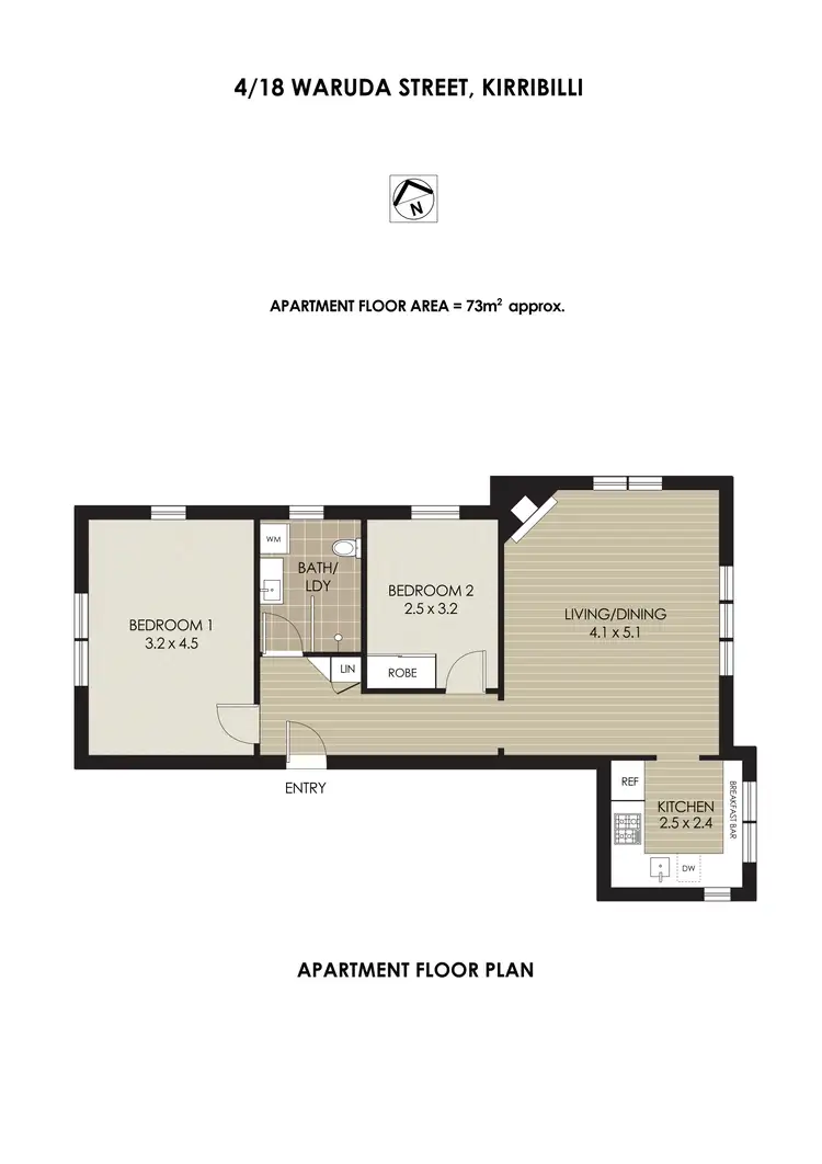 Floorplan of Homely apartment listing, 4/18 Waruda Street, Kirribilli NSW 2061