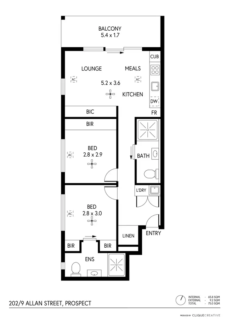 Floorplan of Homely apartment listing, 202/9 Allan Street, Prospect SA 5082
