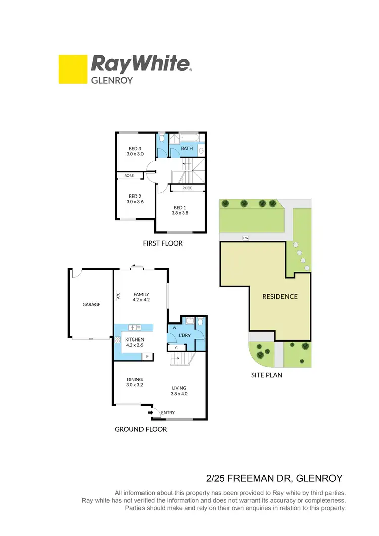 Floorplan of Homely townhouse listing, 2/25 Freeman Drive, Glenroy VIC 3046