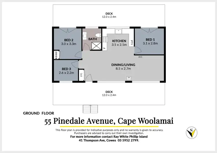 Floorplan of Homely house listing, 55 Pinedale Avenue, Cape Woolamai VIC 3925