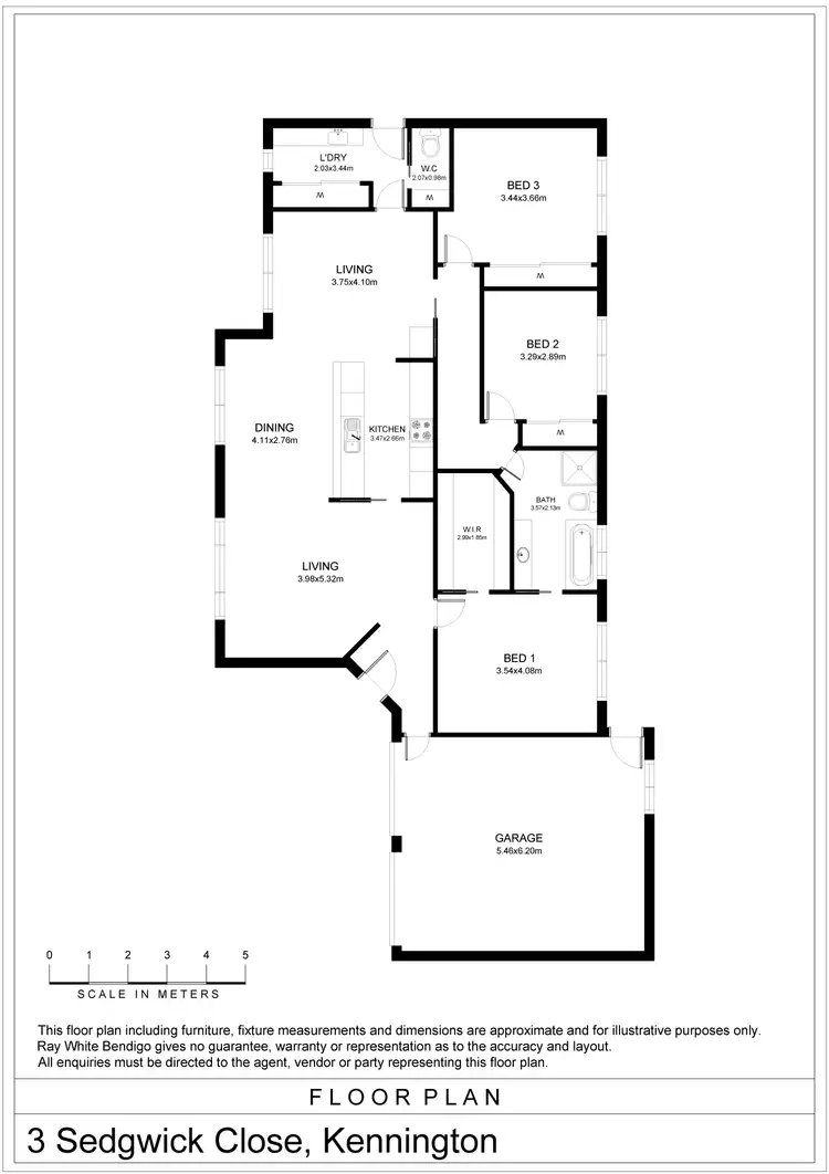 Floorplan of Homely house listing, 3 Sedgwick Close, Kennington VIC 3550