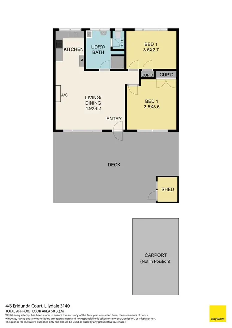 Floorplan of Homely unit listing, 4/6 Erldunda Court, Lilydale VIC 3140