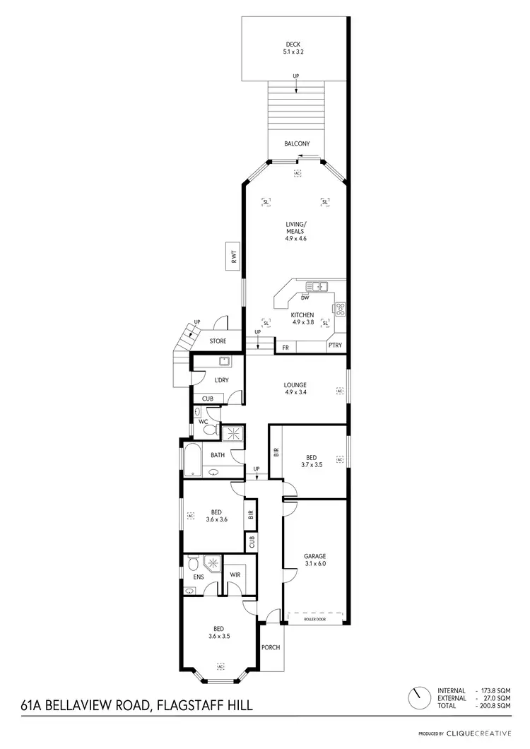 Floorplan of Homely house listing, 61A Bellaview Road, Flagstaff Hill SA 5159