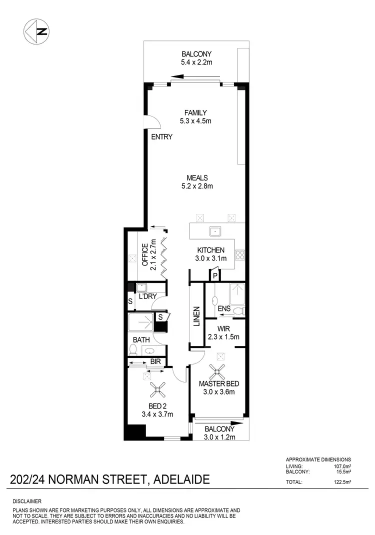 Floorplan of Homely apartment listing, 202/24 Norman Street, Adelaide SA 5000