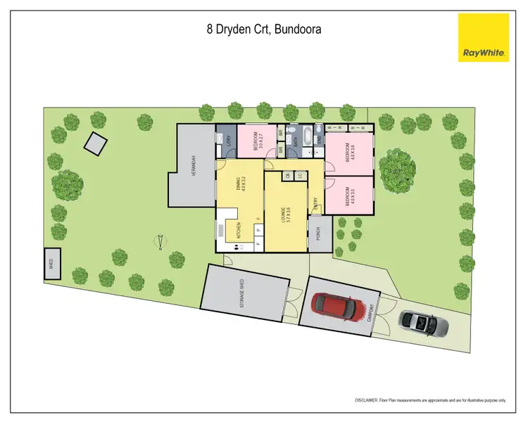 Floorplan of Homely house listing, 8 Dryden Court, Bundoora VIC 3083