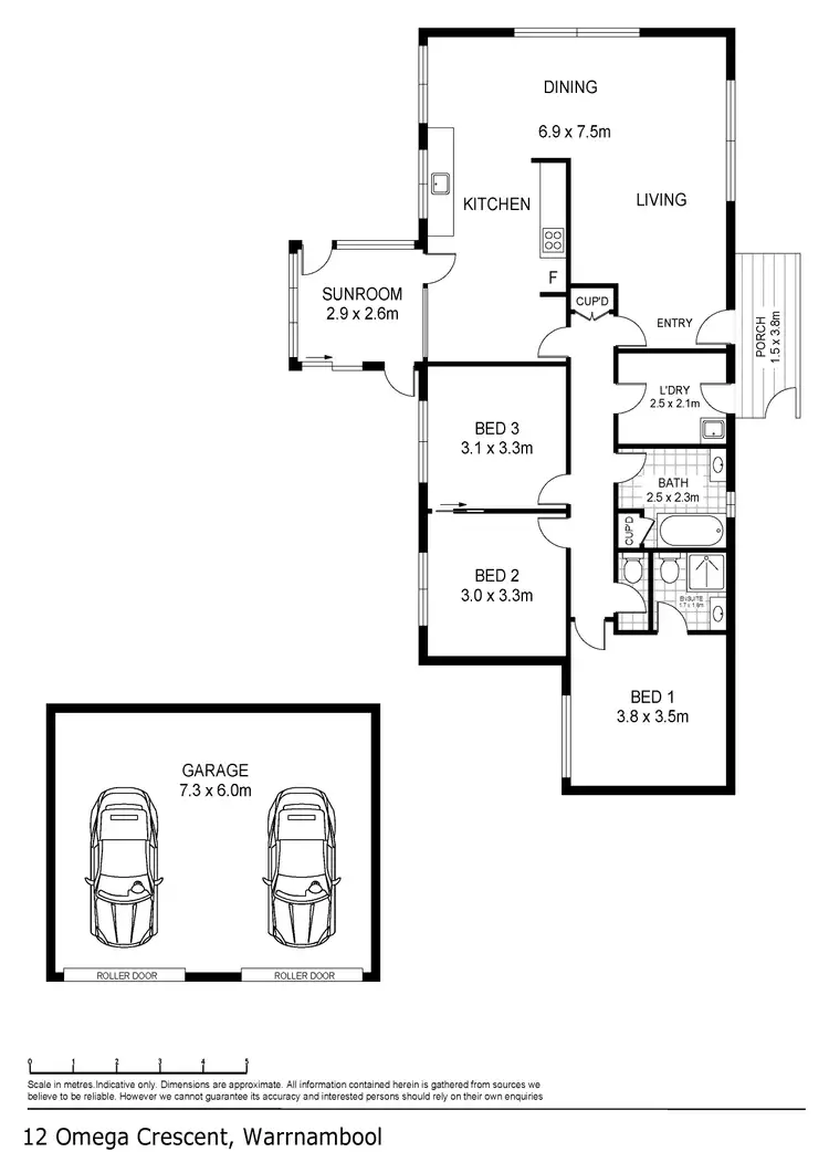 Floorplan of Homely house listing, 12 Omega Crescent, Warrnambool VIC 3280
