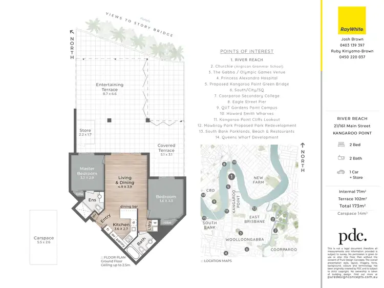 Floorplan of Homely apartment listing, 21/161 Main Street, Kangaroo Point QLD 4169