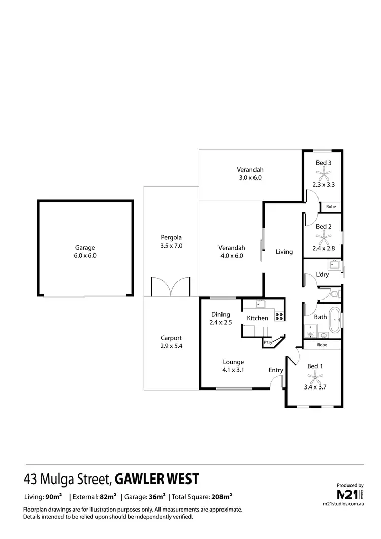 Floorplan of Homely house listing, 43 Mulga Street, Gawler West SA 5118