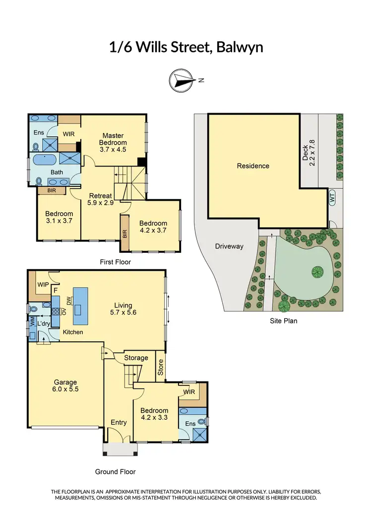 Floorplan of Homely townhouse listing, 1/6 Wills Street, Balwyn VIC 3103