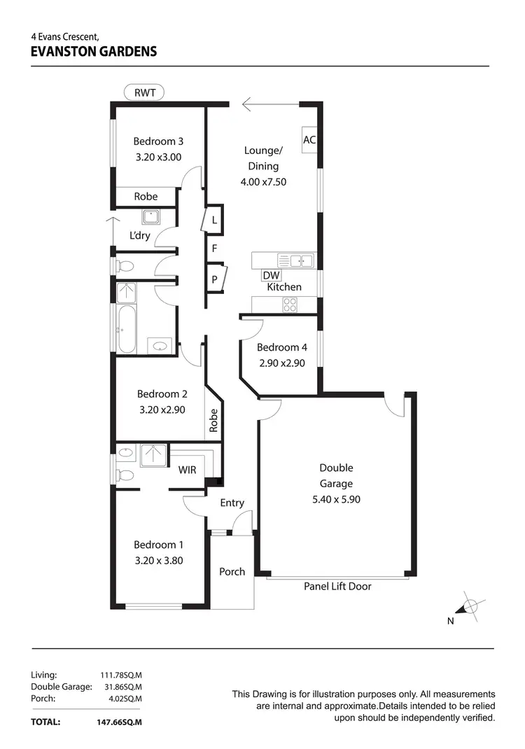 Floorplan of Homely other listing, 4 Evans Crescent, Evanston Gardens SA 5116