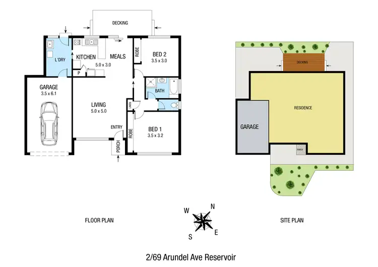 Floorplan of Homely unit listing, 2/69 Arundel Avenue, Reservoir VIC 3073