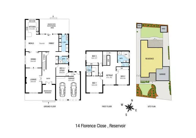 Floorplan of Homely house listing, 14 Florence Close, Reservoir VIC 3073