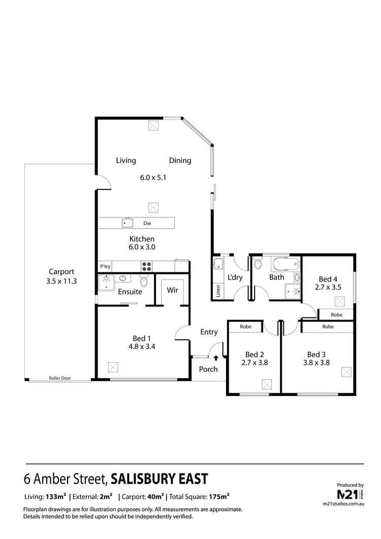 Floorplan of Homely house listing, 6 Amber Street, Salisbury East SA 5109