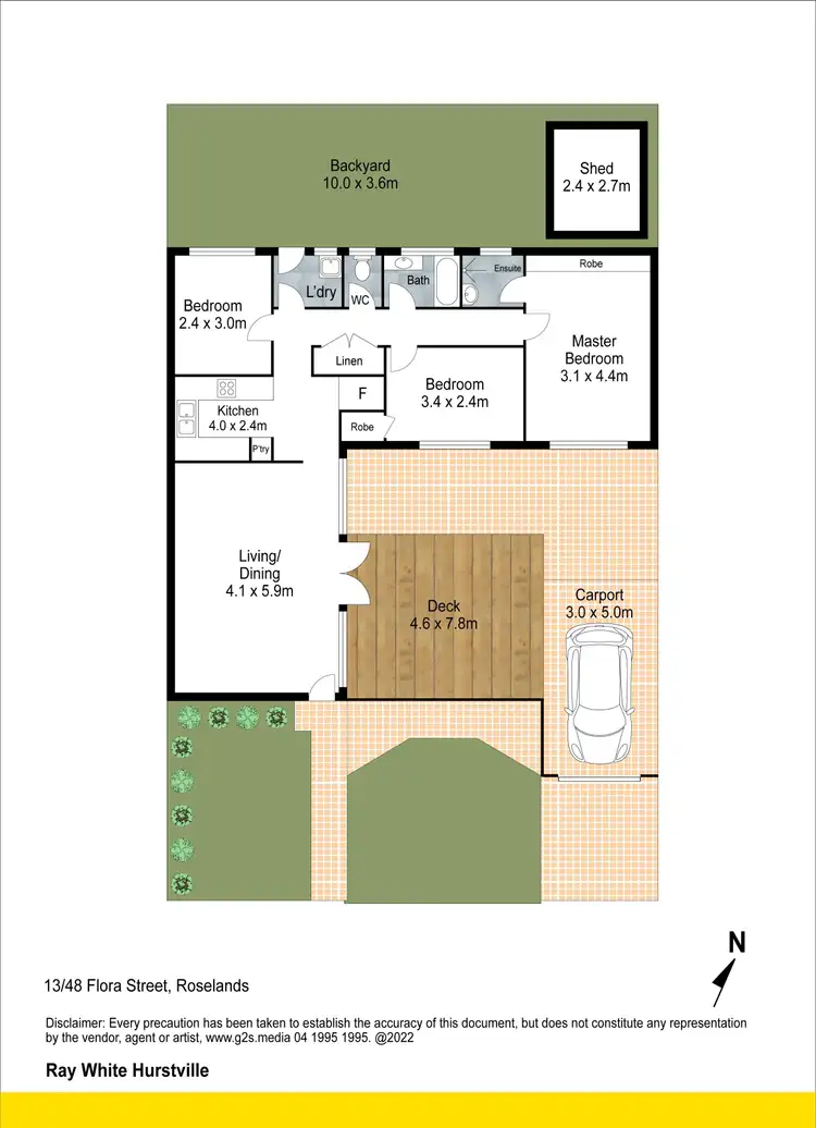 Floorplan of Homely villa listing, 13/48 Flora Street, Roselands NSW 2196