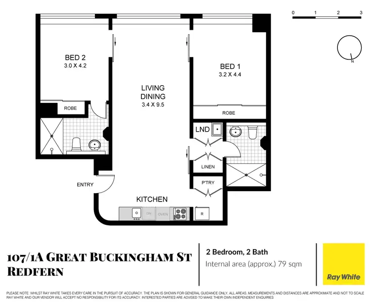 Floorplan of Homely apartment listing, 107/1A Great Buckingham Street, Redfern NSW 2016