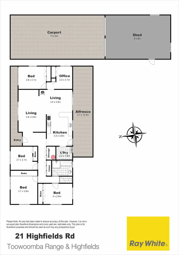 Floorplan of Homely house listing, 21 Highfields Road, Highfields QLD 4352