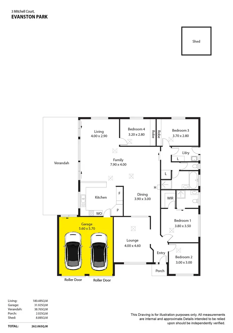 Floorplan of Homely house listing, 3 Mitchell Drive, Evanston Park SA 5116