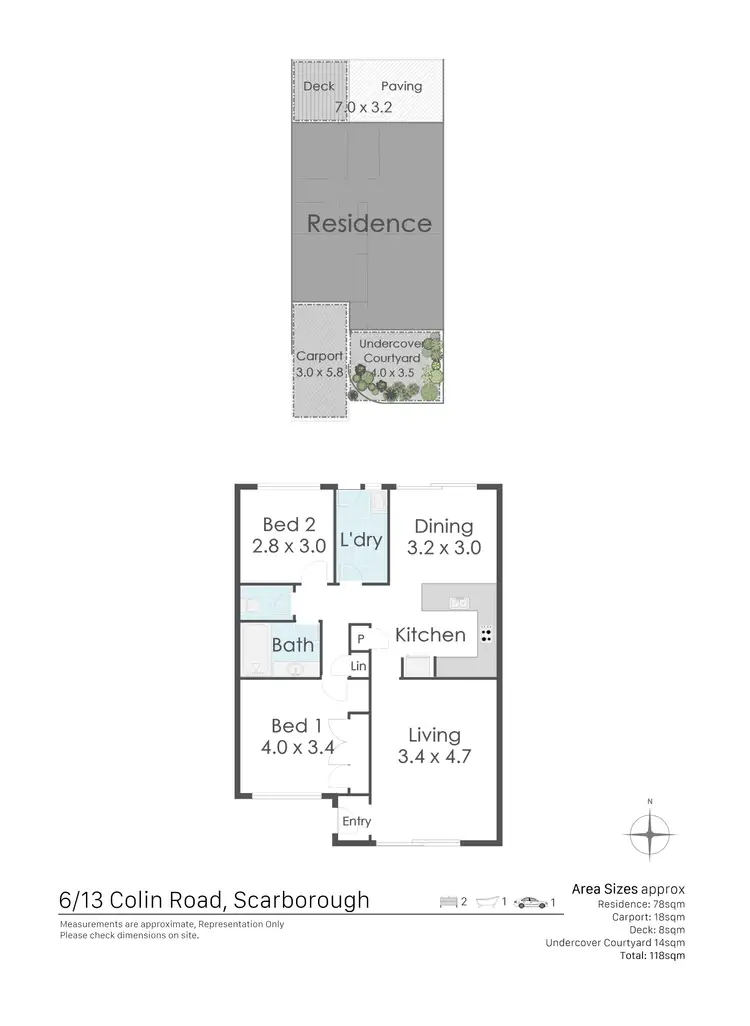 Floorplan of Homely villa listing, 6/13 Colin Road, Scarborough WA 6019