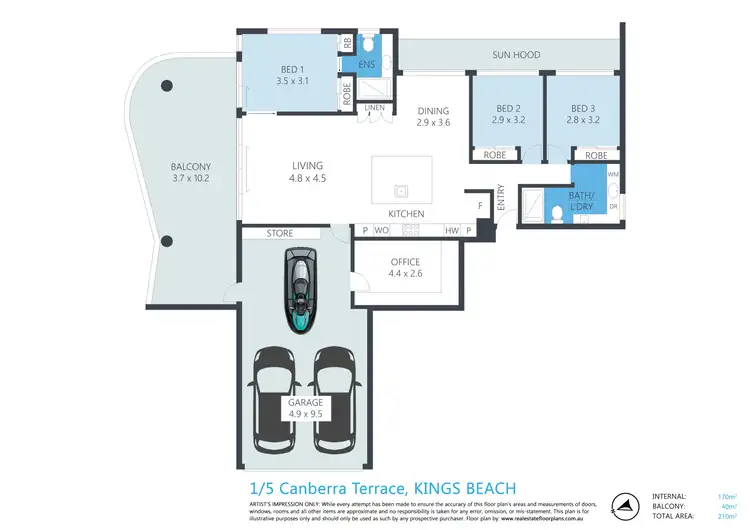 Floorplan of Homely unit listing, Unit 1/5 Canberra Terrace, Kings Beach QLD 4551