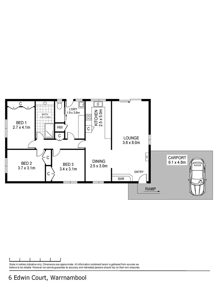 Floorplan of Homely house listing, 6 Edwin Court, Warrnambool VIC 3280