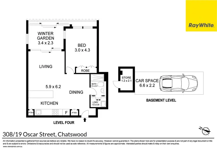 Floorplan of Homely unit listing, 308/19 Oscar Street, Chatswood NSW 2067