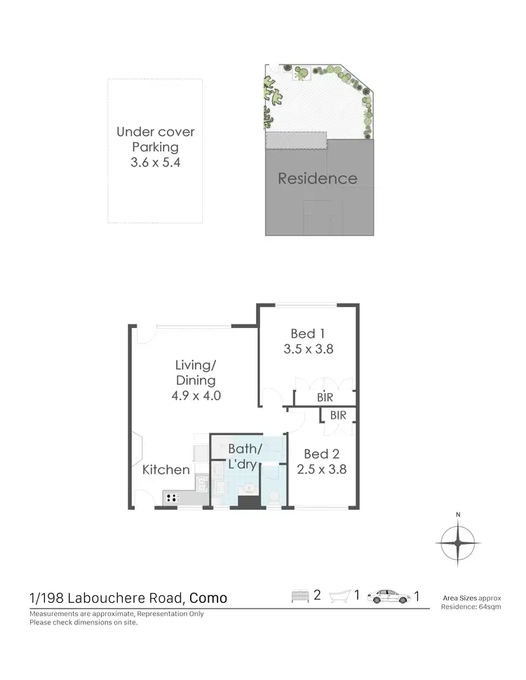 Floorplan of Homely apartment listing, 1/198 Labouchere Road, Como WA 6152