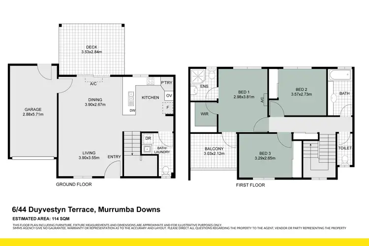 Floorplan of Homely townhouse listing, 6/44 Duyvestyn Terrace, Murrumba Downs QLD 4503