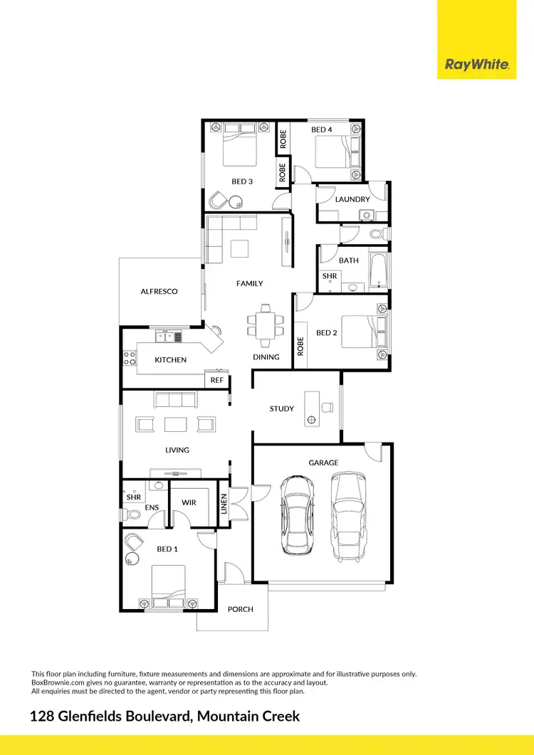 Floorplan of Homely house listing, 128 Glenfields Boulevard, Mountain Creek QLD 4557