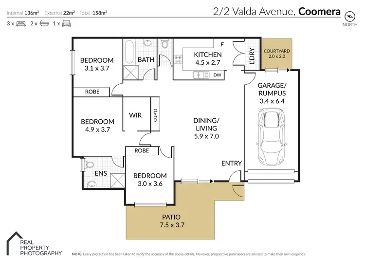 Floorplan of Homely semi-detached listing, 2/2 Valda Avenue, Coomera QLD 4209