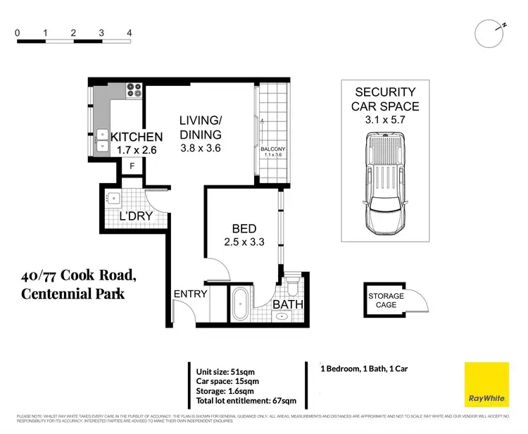 Floorplan of Homely apartment listing, 40/77-83 Cook Road, Centennial Park NSW 2021