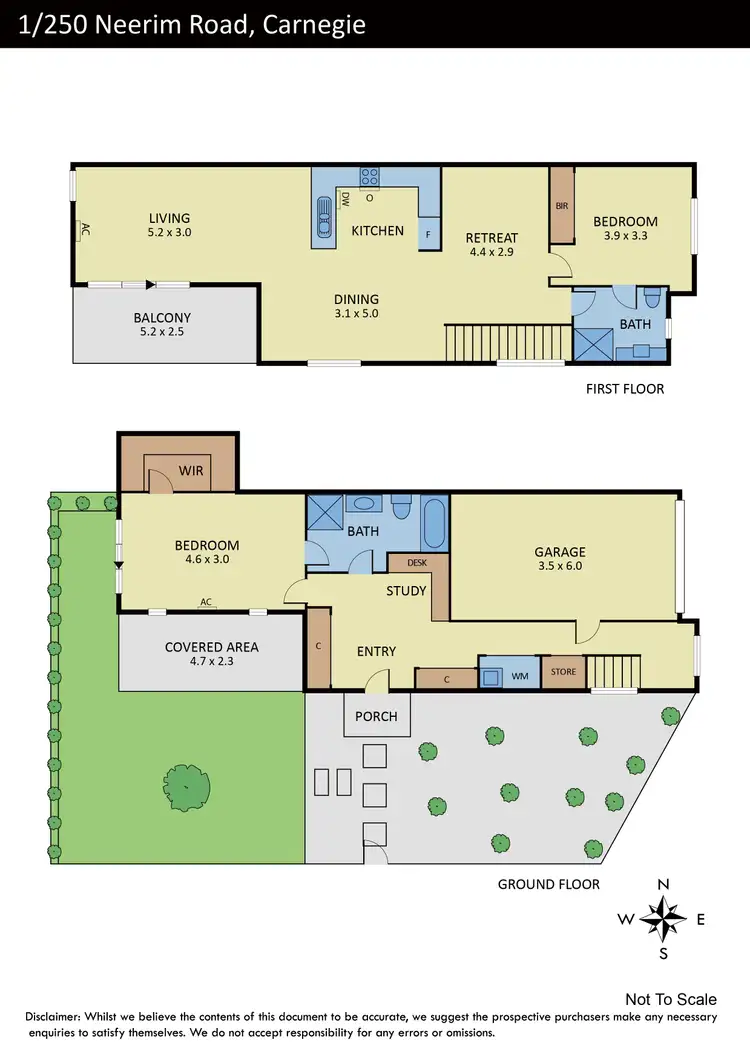 Floorplan of Homely townhouse listing, 1/250 Neerim Road, Carnegie VIC 3163