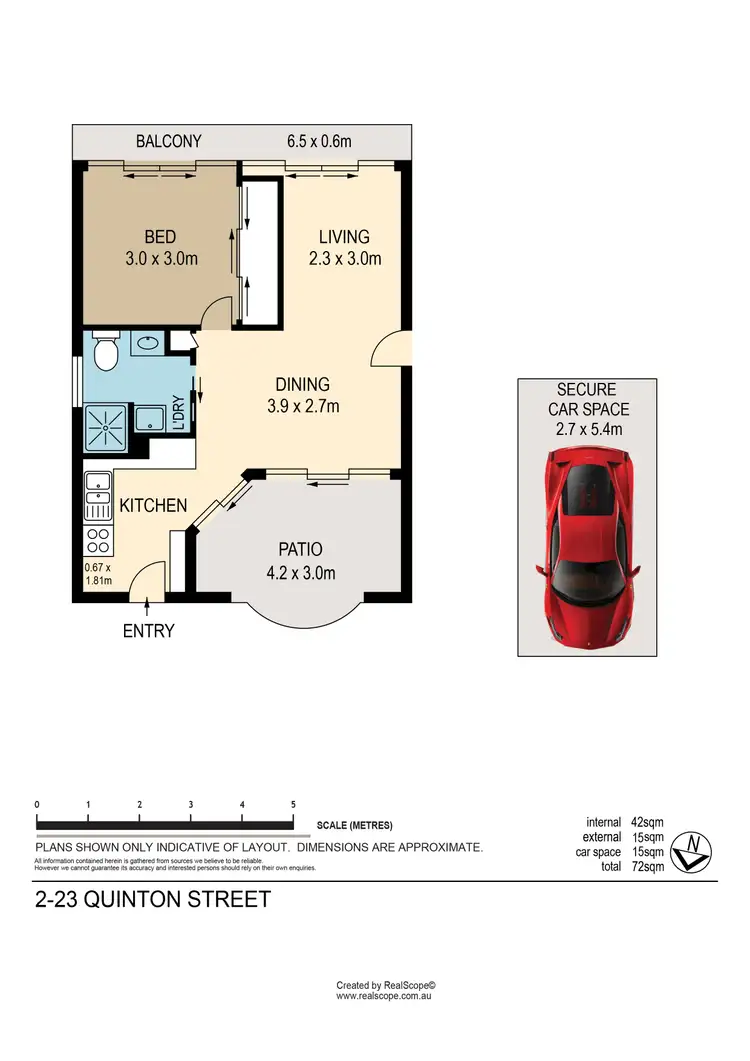 Floorplan of Homely apartment listing, 2/23 Quinton Street, Kangaroo Point QLD 4169