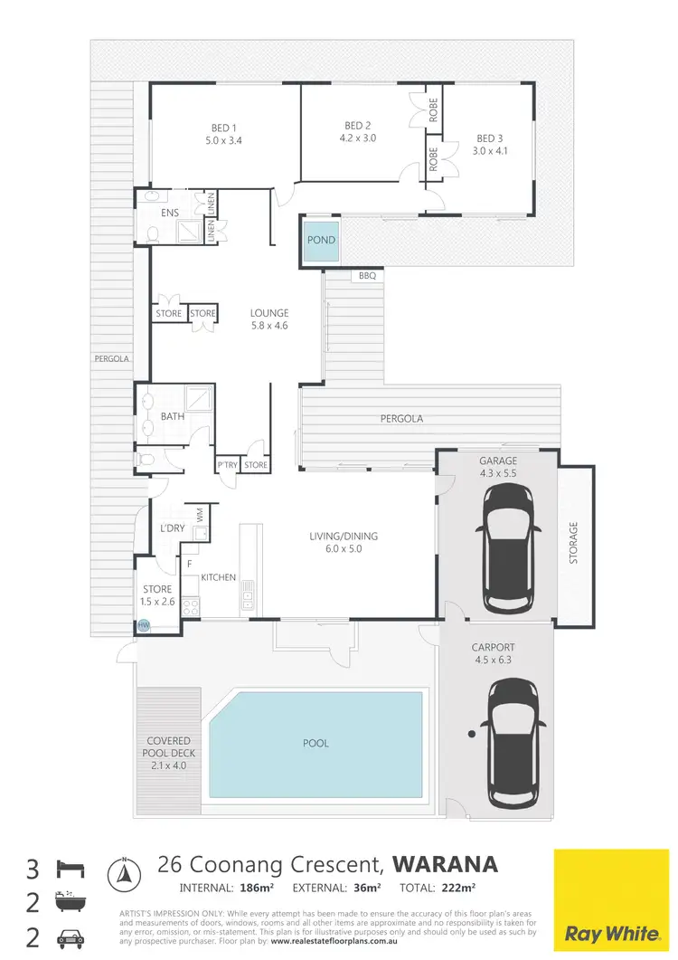 Floorplan of Homely house listing, 26 Coonang Crescent, Warana QLD 4575