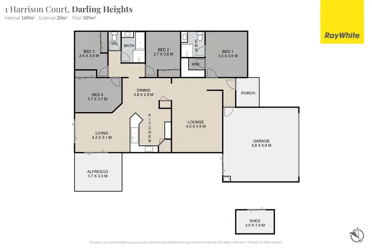 Floorplan of Homely house listing, 1 Harrison Court, Darling Heights QLD 4350