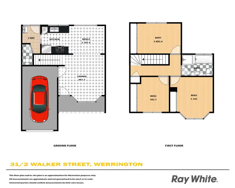 Floorplan of Homely townhouse listing, 31/2 Walker Street, Werrington NSW 2747