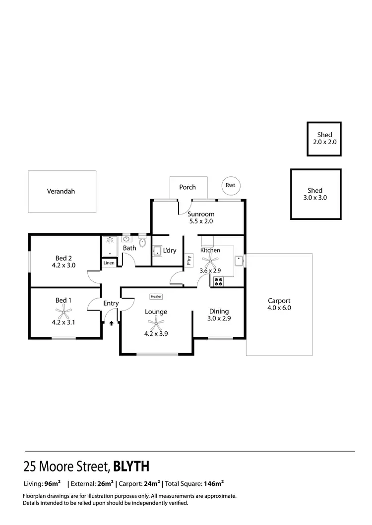Floorplan of Homely house listing, 25 Moore Street, Blyth SA 5462