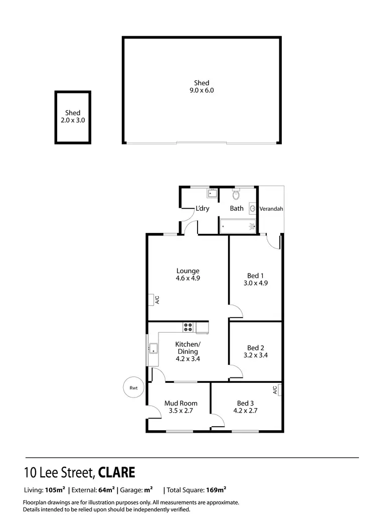 Floorplan of Homely house listing, 10 Lee Street, Clare SA 5453