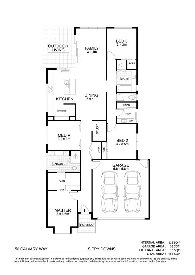 Floorplan of Homely house listing, 56 Cavalry Way, Sippy Downs QLD 4556