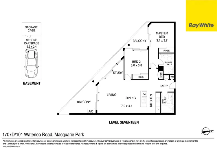 Floorplan of Homely unit listing, 1707D/101 Waterloo Road, Macquarie Park NSW 2113