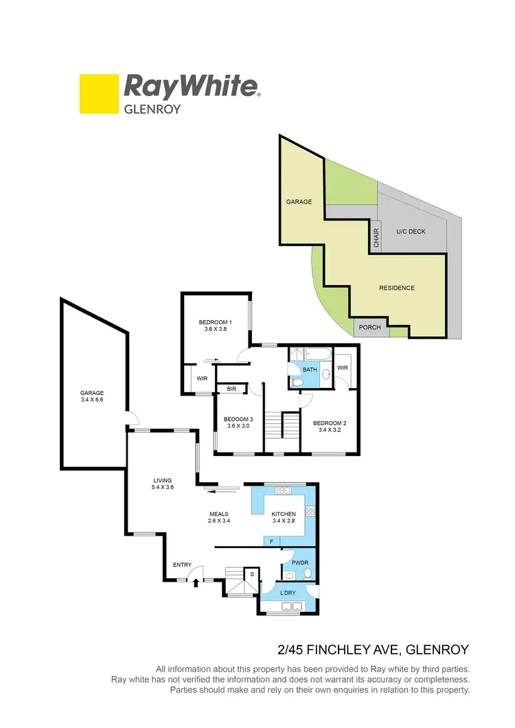 Floorplan of Homely townhouse listing, 2/45 Finchley Avenue, Glenroy VIC 3046