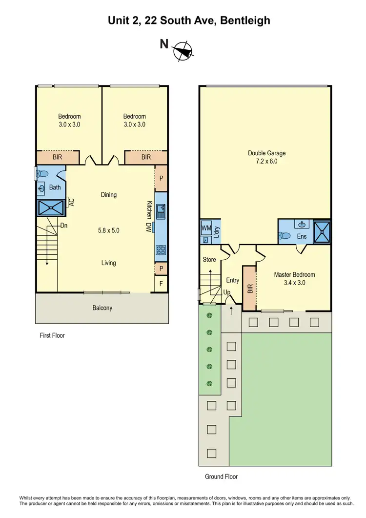 Floorplan of Homely townhouse listing, 2/22 South Avenue, Bentleigh VIC 3204