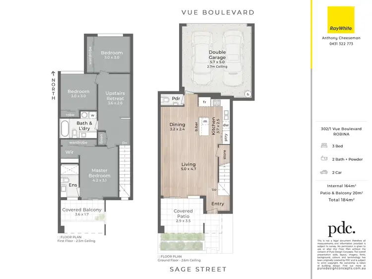 Floorplan of Homely townhouse listing, 302/1 Vue Boulevard, Robina QLD 4226