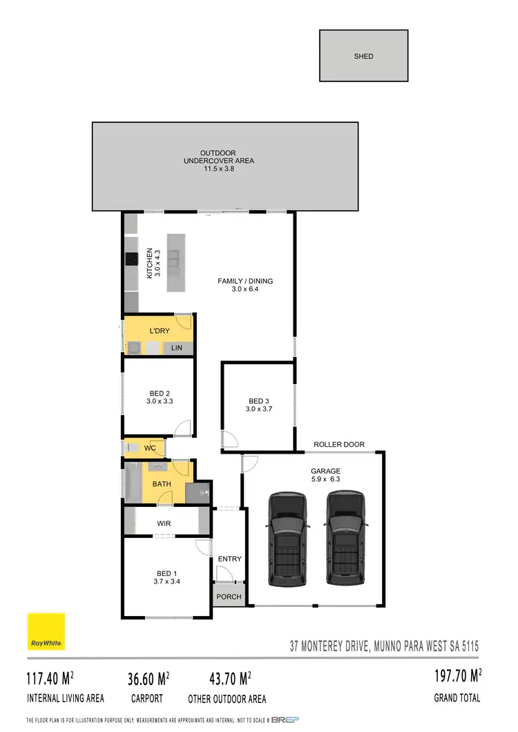Floorplan of Homely house listing, 37 Monterey Drive, Munno Para West SA 5115