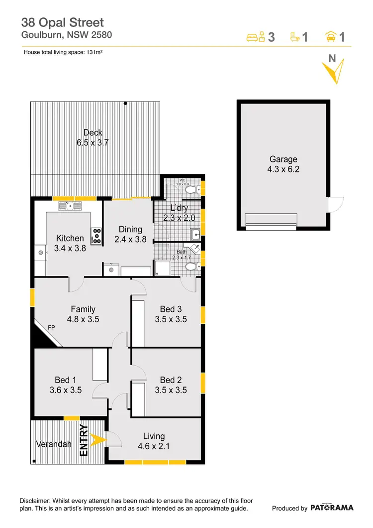 Floorplan of Homely house listing, 38 Opal Street, Goulburn NSW 2580